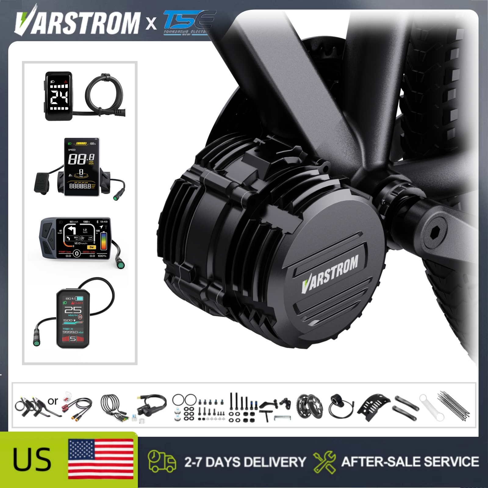 Side Hung Mid Drive Motor Kit - [Stok di AS] Kit Motor Penggerak